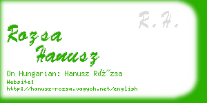 rozsa hanusz business card